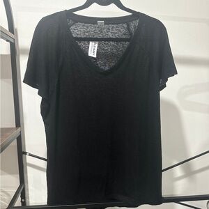 Black V-Neck Women's Top